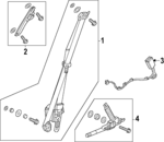4818T61A00ZA - : Lap &amp; Shoulder Belt for Honda: Civic Image