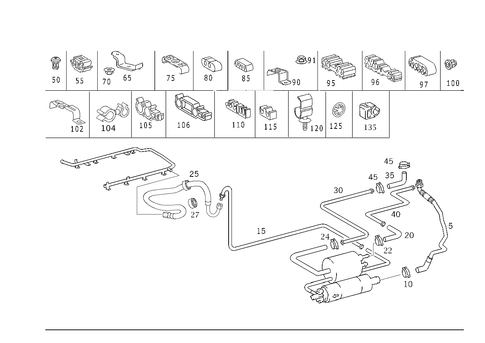 Fuel Lines, Gasoline Vehicles for 2003 Mercedes-Benz S55 AMG #0