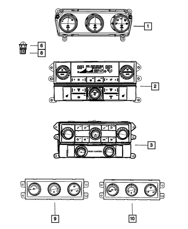 55111805AJ - Air Conditioners and Heaters: A/c And Heater Control for Mopar Image