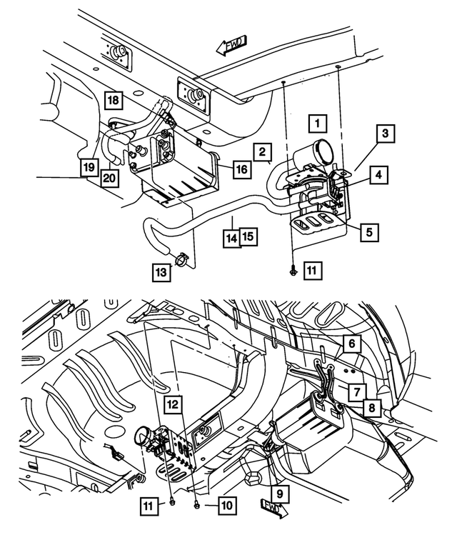 4891049AC - Emission Systems: Vent Valve Filter Mtg. Bracket for Mopar Image