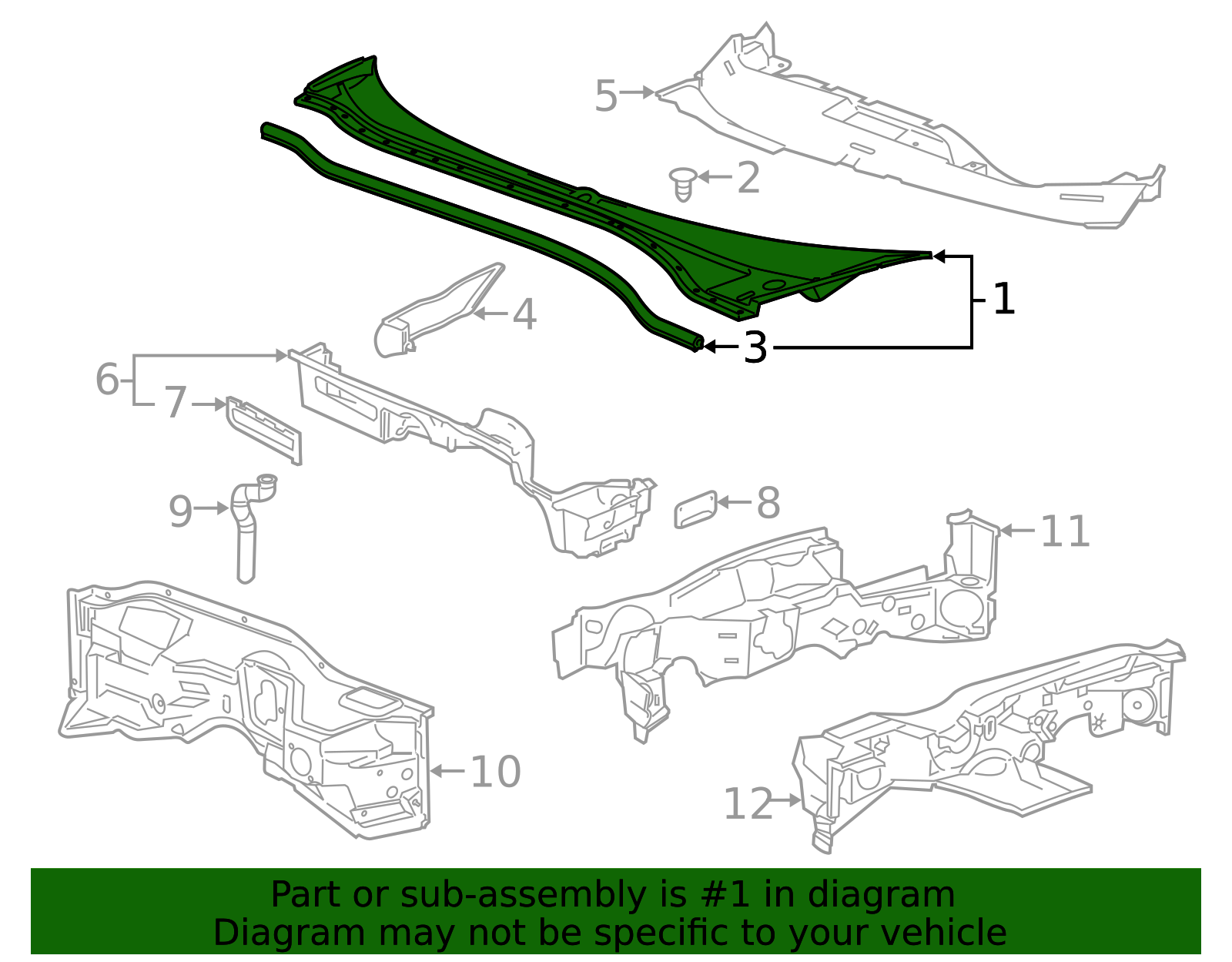 2014-2019 Chevrolet Corvette Air Inlet Grille Panel 23459574 GM ...