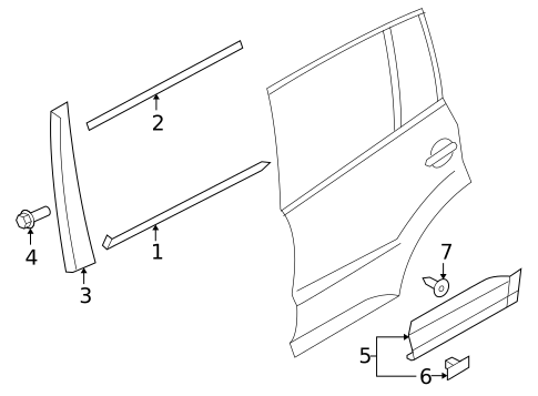 Exterior Trim - Rear Door for 2015 Volkswagen Tiguan #0
