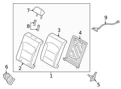 Rear Seat Components for 2020 Hyundai Elantra #1