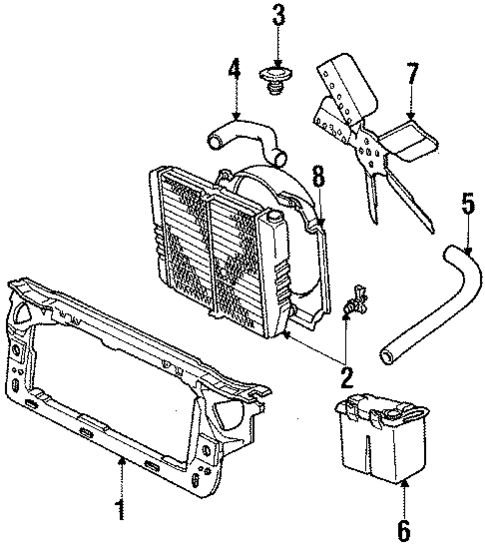 Radiator Support for 1986 Lincoln Town Car #0