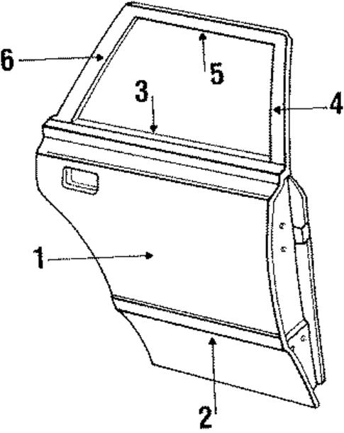 Exterior Trim - Rear Door for 1987 Lincoln Town Car #0