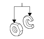 B3C718W05 - Electrical: Pulley Nut for Mazda: 2, 5, 6, CX-3, CX-30, CX-5, CX-50, CX-7, CX-9, MPV, Protege, Protege5 Image