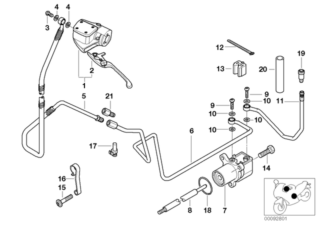 21522335549 - : Clutch Line Upper For Wide Handlebars for BMW-Motorrad Image