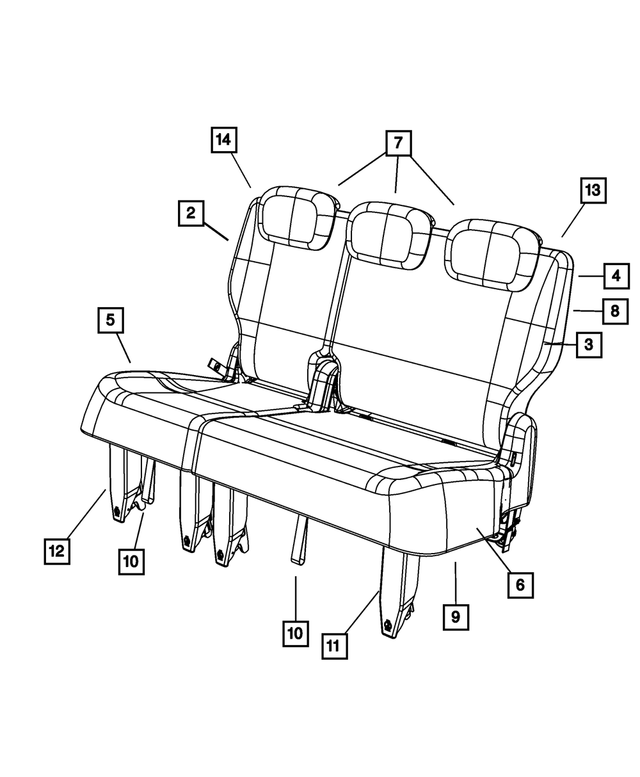 5191093AA - Interior Trim: Rear Seat Back Frame for Chrysler: Town &amp; Country | Dodge: Caravan, Grand Caravan Image