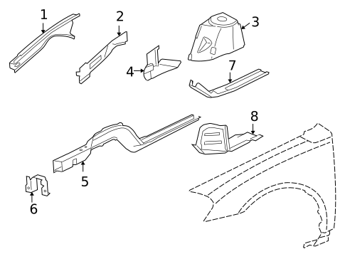 Structural Components & Rails for 2007 Chevrolet Monte Carlo #0