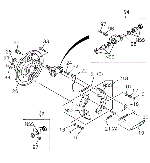 Rear Brake (Drum) for 1995 Honda Passport #0