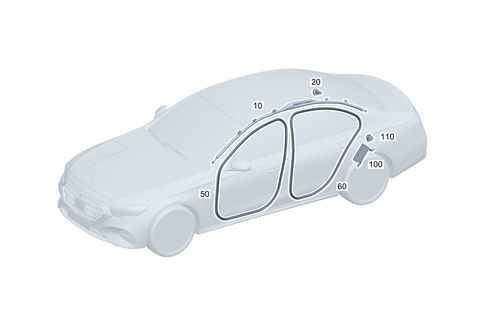 Head Side Air Bag, Door Edge Guard for 2024 Mercedes-Benz E350 #0