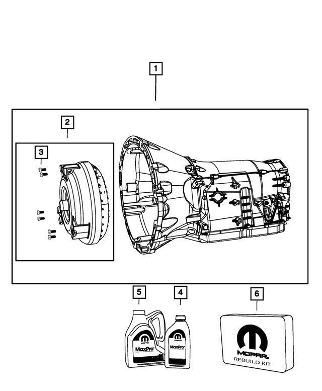 RL018639AD - NAG1; W5A580; 5-Speed; Automatic Transmission: With Torque Converter Transmission Kit for Mopar Image