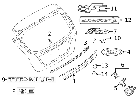 Exterior Trim - Lift Gate for 2015 Ford Fiesta #0