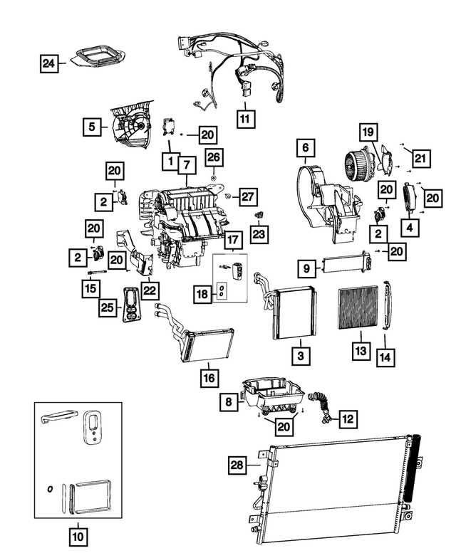 68223046AC - : A/c And Heater Lower Housing for Mopar Image