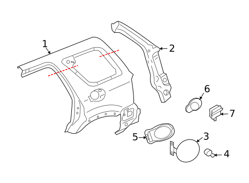 Quarter Panel & Components for 2008 Mercury Mariner #0