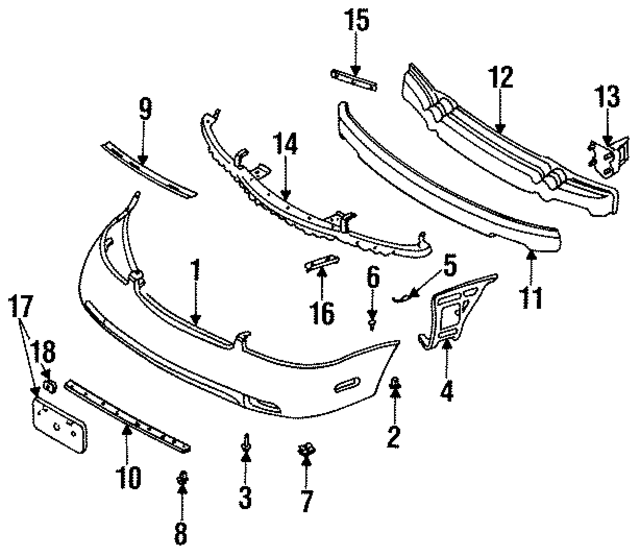 155300294 - Body: Bumper Cover Fastener for INFINITI: J30 Image