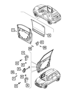 68439551AA - Doors, Door Mirrors and Related Parts: Door Upper Hinge, Right for Mopar Image