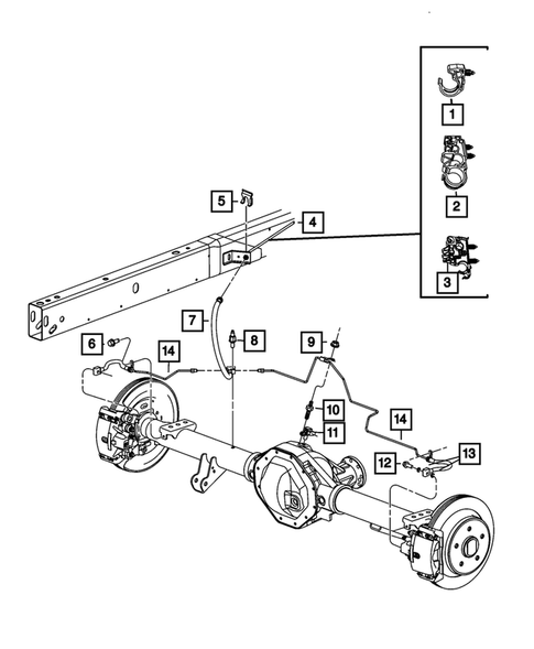 Hydraulic Control Unit, Brake Tubes and Hoses for 2014 Ram 3500 #3