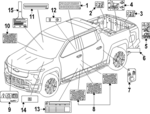 85580768 - Body: Info Label for Chevrolet: Silverado EV | GMC: Hummer EV Pickup, Sierra EV Image