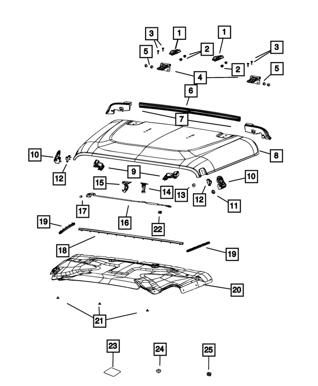 68271739AB - Body Sheet Metal Except Doors: Hood To Cowl Weatherstrip for Mopar Image image