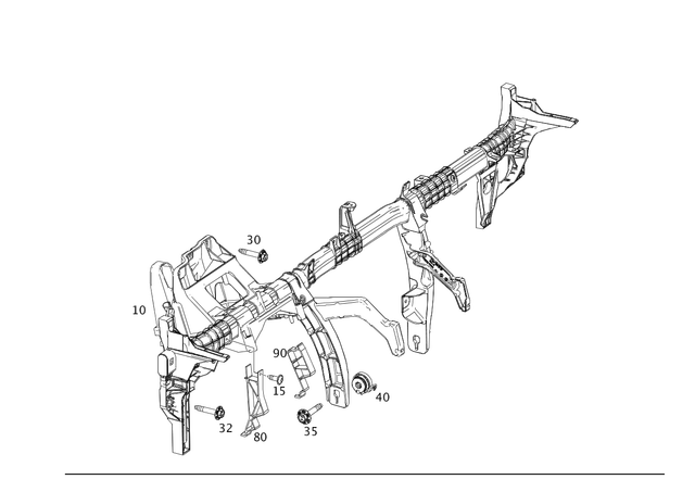 2316200286 - Cowl, Front Panel: Crossmember for Mercedes-Benz: SL400, SL450, SL550, SL63 AMG, SL65 AMG Image image