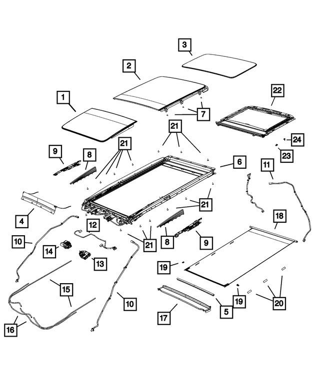 68237680AA - Body Sheet Metal Except Doors: Sunroof Frame Velcro Strip for Mopar Image image