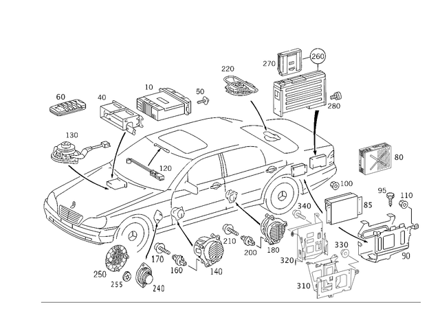 2208201586 - Electrical System: Radio for Mercedes-Benz Image image