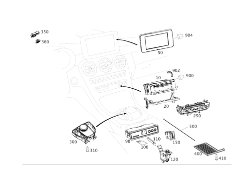 Radio, Operating and Display System for 2016 Mercedes-Benz C350e #0