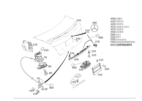 Trunk Lid Push-Button Lock, Trunk Lid Detachable Parts for 2013 Mercedes-Benz C250 #0