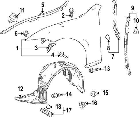 Fender & Components for 2018 Lexus LS500 #0