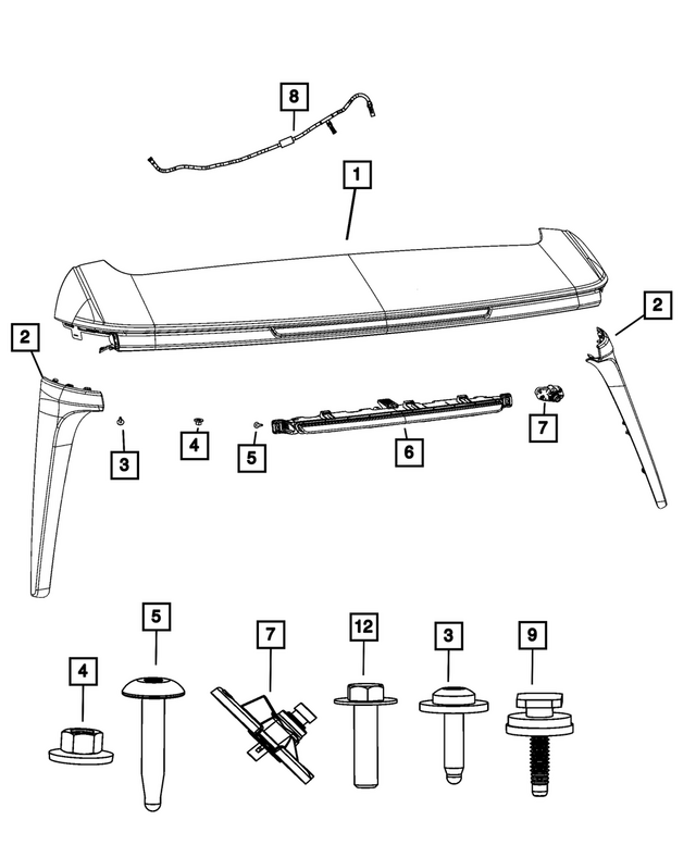 68544409AD - Exterior Ornamentation: Liftgate Spoiler for Mopar Image