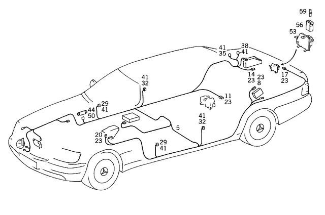 1405400713 - Electrical System: Wiring Harness for Mercedes-Benz: 400SE, 400SEL, 500SEL, 600SEL, S420 Image image