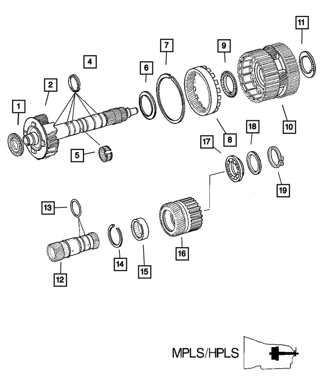 52107927AA - Automatic Transmission 5 Speed [DGJ/DJU]: Needle Bearing for Mopar Image image