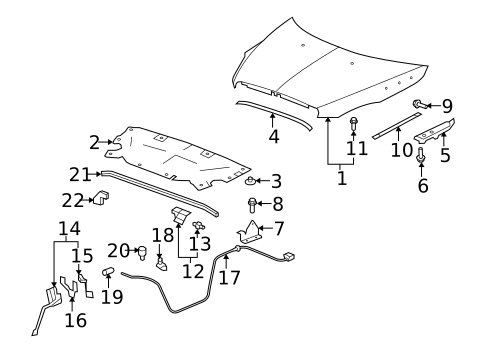 Hood & Components for 2012 Buick Enclave #0