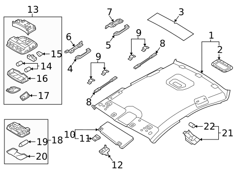 Interior Trim - Roof for 2017 Hyundai Sonata #1
