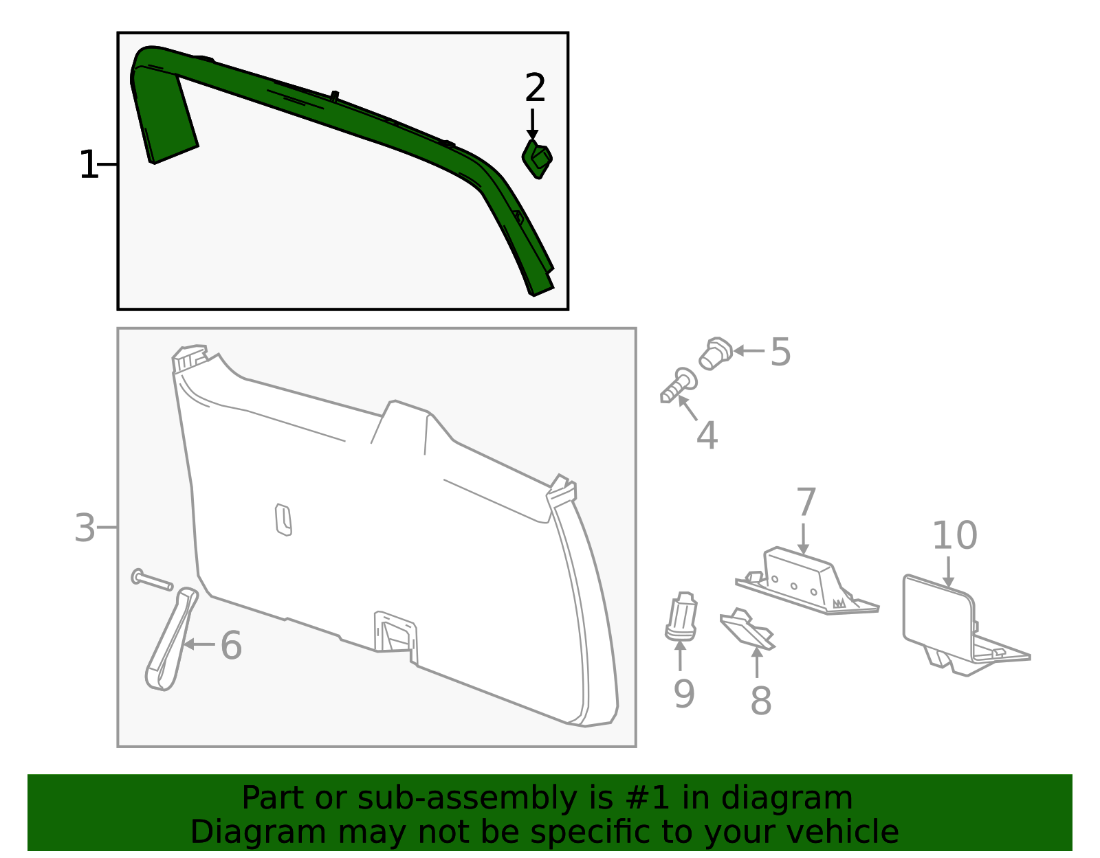 2015-2020 GM Jet Black Liftgate Upper Trim Finish Panel 84299959 GM ...