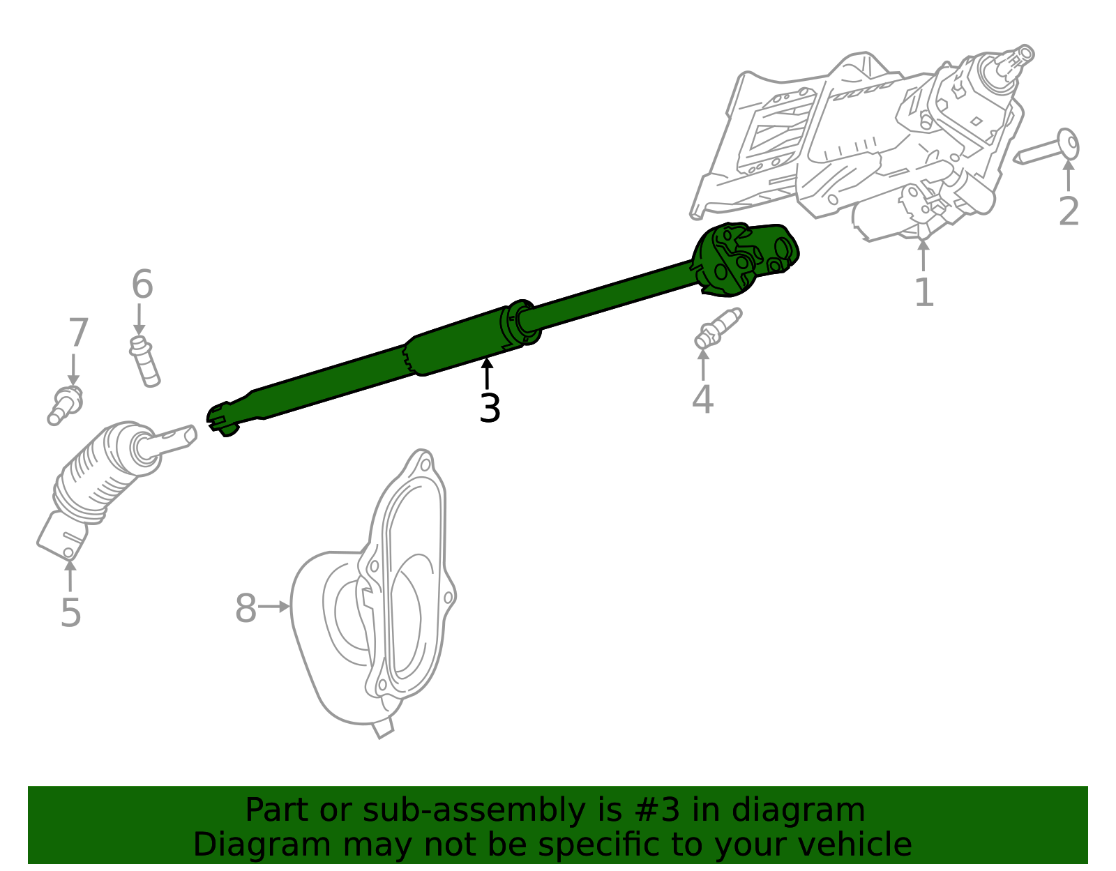 Genuine OEM Steering Shaft Part# LR134726 Fits 2013-2023 Land