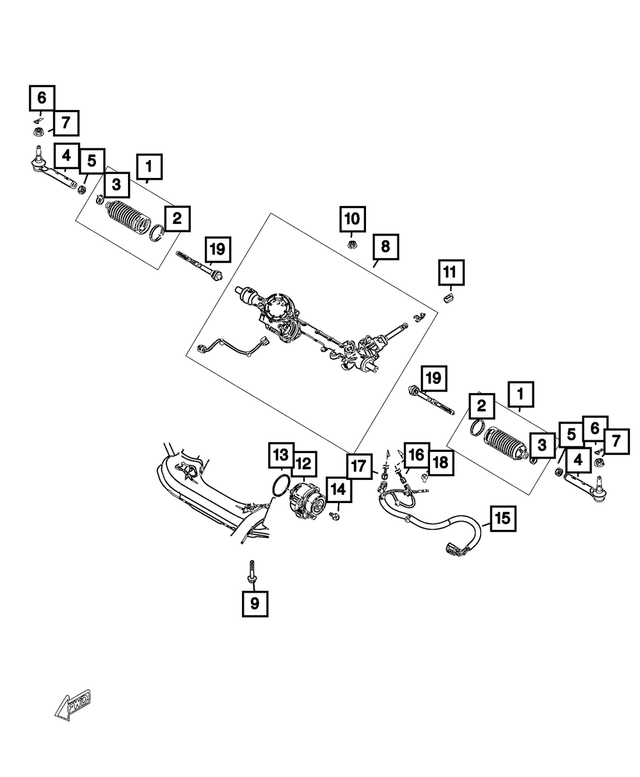 68313947AA - Electrical: Steering Gear Boot Kit for Mopar Image