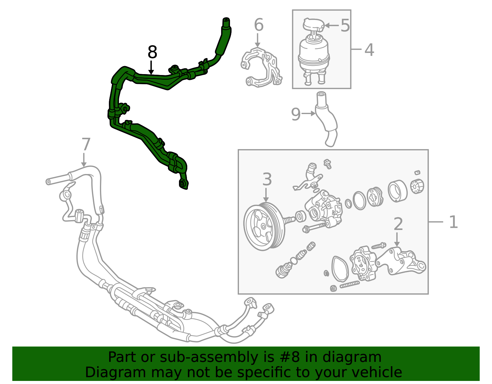 Power Steering Pressure and Return Hose Assy for Lexus LS430 2001-2006 V8 4.3L