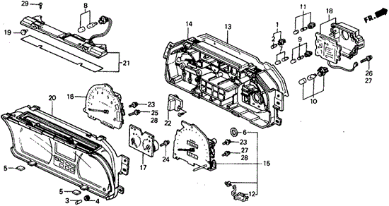 Meter Components (Nippon Seiki) for 1988 Honda Civic #0