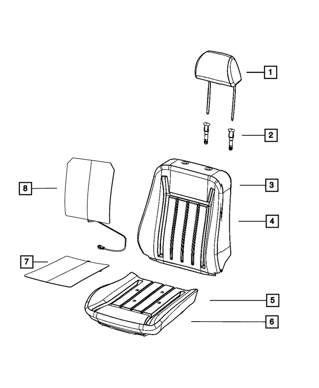 1XA08DX9AA - Interior Trim: Front Headrest, Right Or Left for Mopar Image