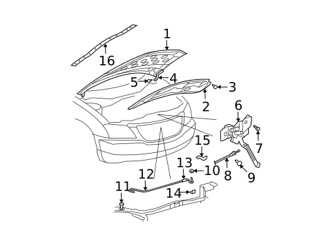 Hood & Components for 2005 Chrysler Pacifica #0