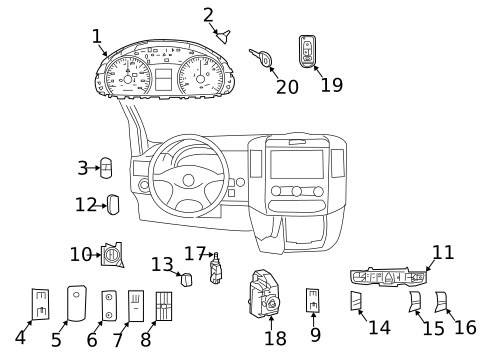 Cluster & Switches for 2009 Dodge Sprinter 3500 #0