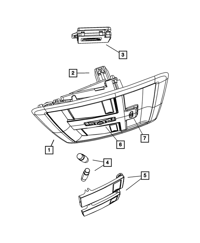 1LC21DW1AA - Interior Trim: Overhead Console Housing for Mopar Image