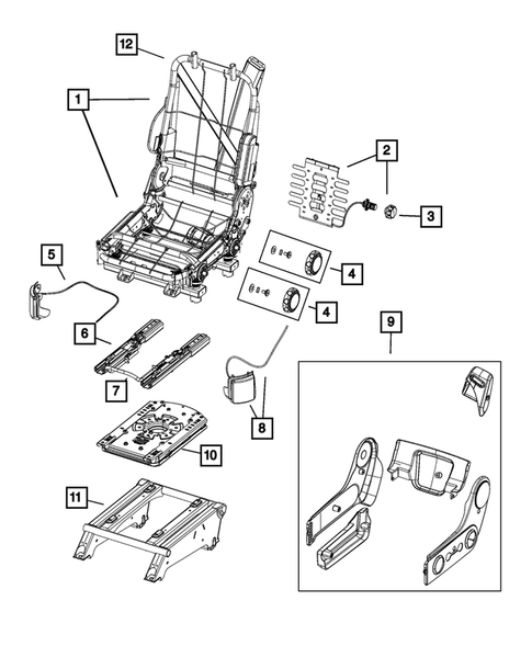 Front Seats - Adjusters, Recliners, Shields and Risers for 2018 Ram ProMaster 2500 #3