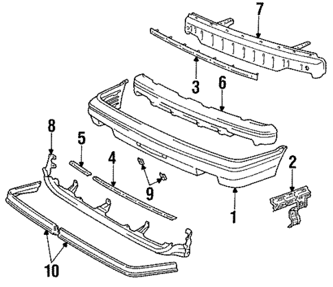 Bumper & Components - Front for 1989 Toyota Camry #0