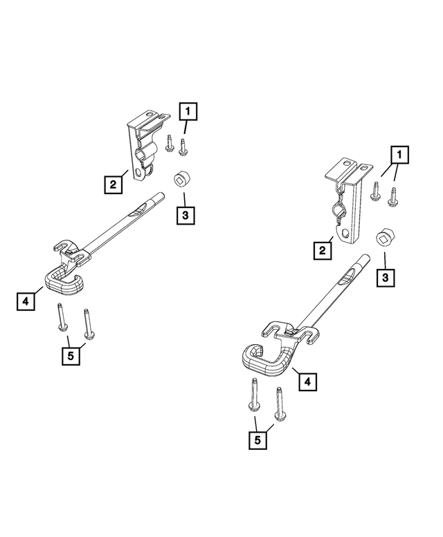 68287950AA - Frame, Bumper and Fascia: Tow Hook Bracket, Right for Mopar Image
