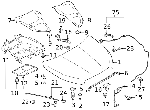Hood & Components for 2020 Subaru Ascent #0
