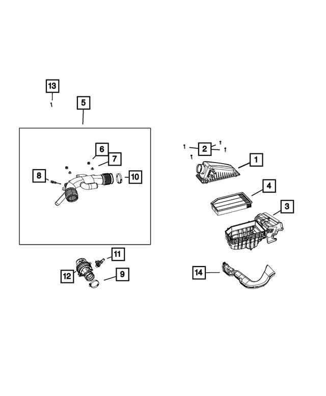 68409874AB - Fuel and Accelerator Pedal: Air Cleaner Hose for Mopar Image image