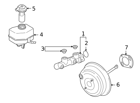 Master Cylinder - Components On Dash Panel for 2009 BMW X5 #0